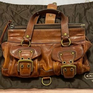 Coach 65th Anniversary Legacy Whiskey Brown Leather Satchel